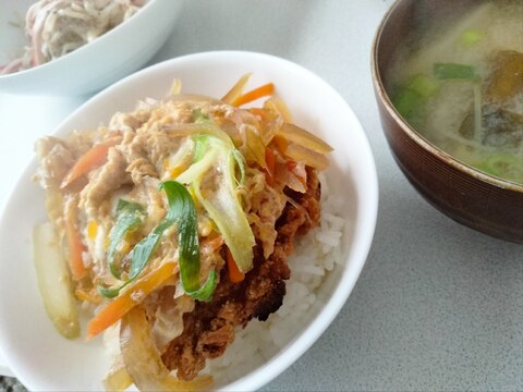 惣菜チキン竜田で親子丼